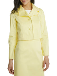 Veste courte en satin de coton - Jaune