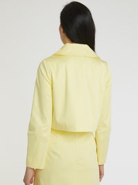 Veste courte en satin de coton - Jaune
