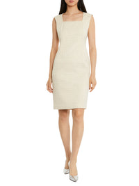 Robe trapèze en tweed - Beige