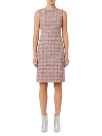 Sleeveless cotton tweed dress - Multicoloured