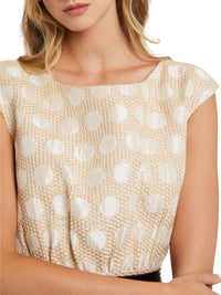 Short-sleeved dress - Beige