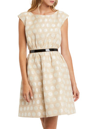 Short-sleeved dress - Beige