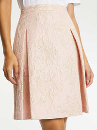 Jupe taille haute texturée - Beige rose