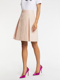 Jupe taille haute texturée - Beige rose