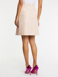 Jupe taille haute texturée - Beige rose