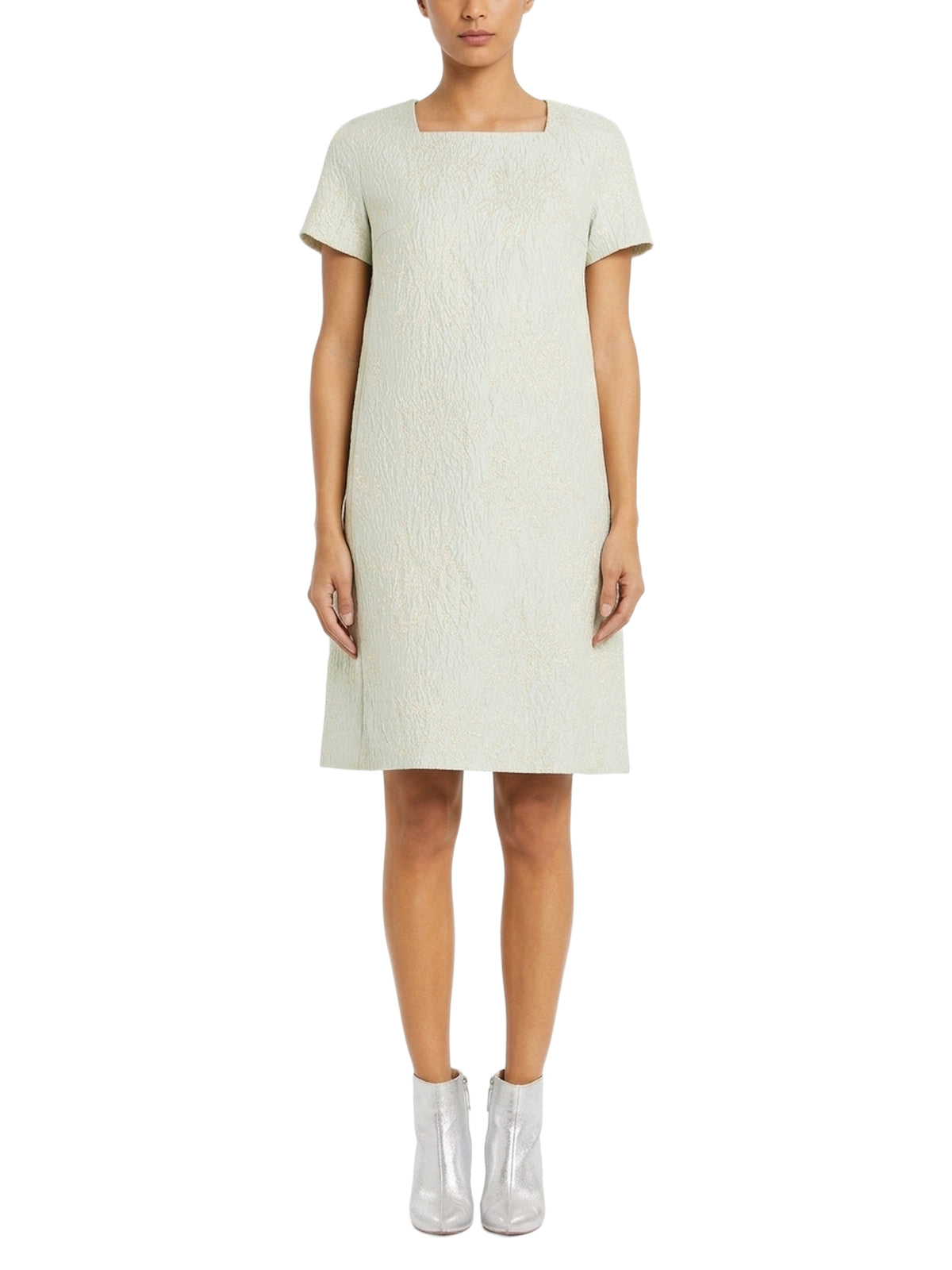 Short-sleeved cotton dress - Almond
