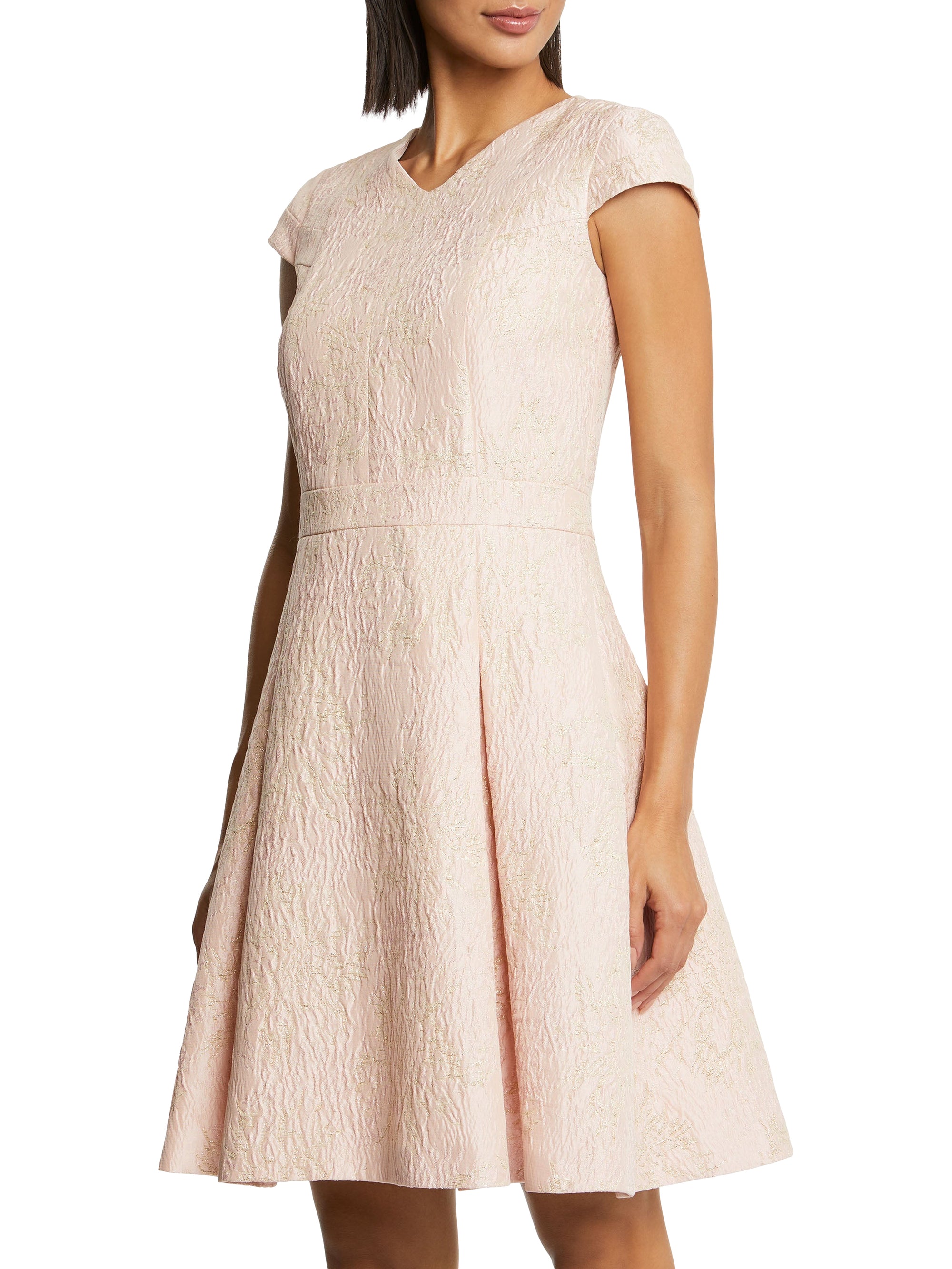 Robe à manches courtes - Beige rose