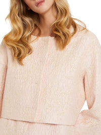 Veste structurée à col carré - Beige rose