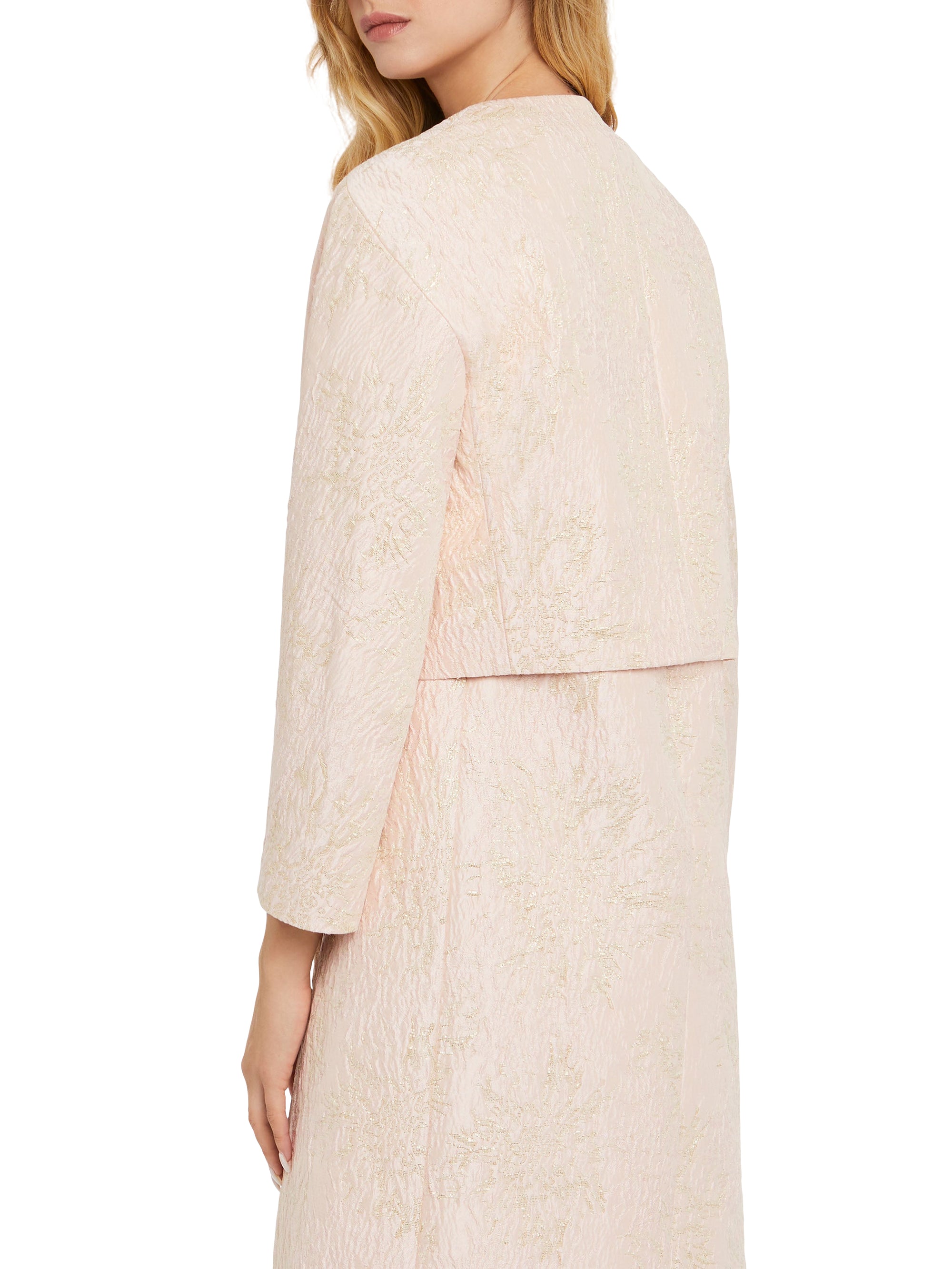 Veste structurée à col carré - Beige rose