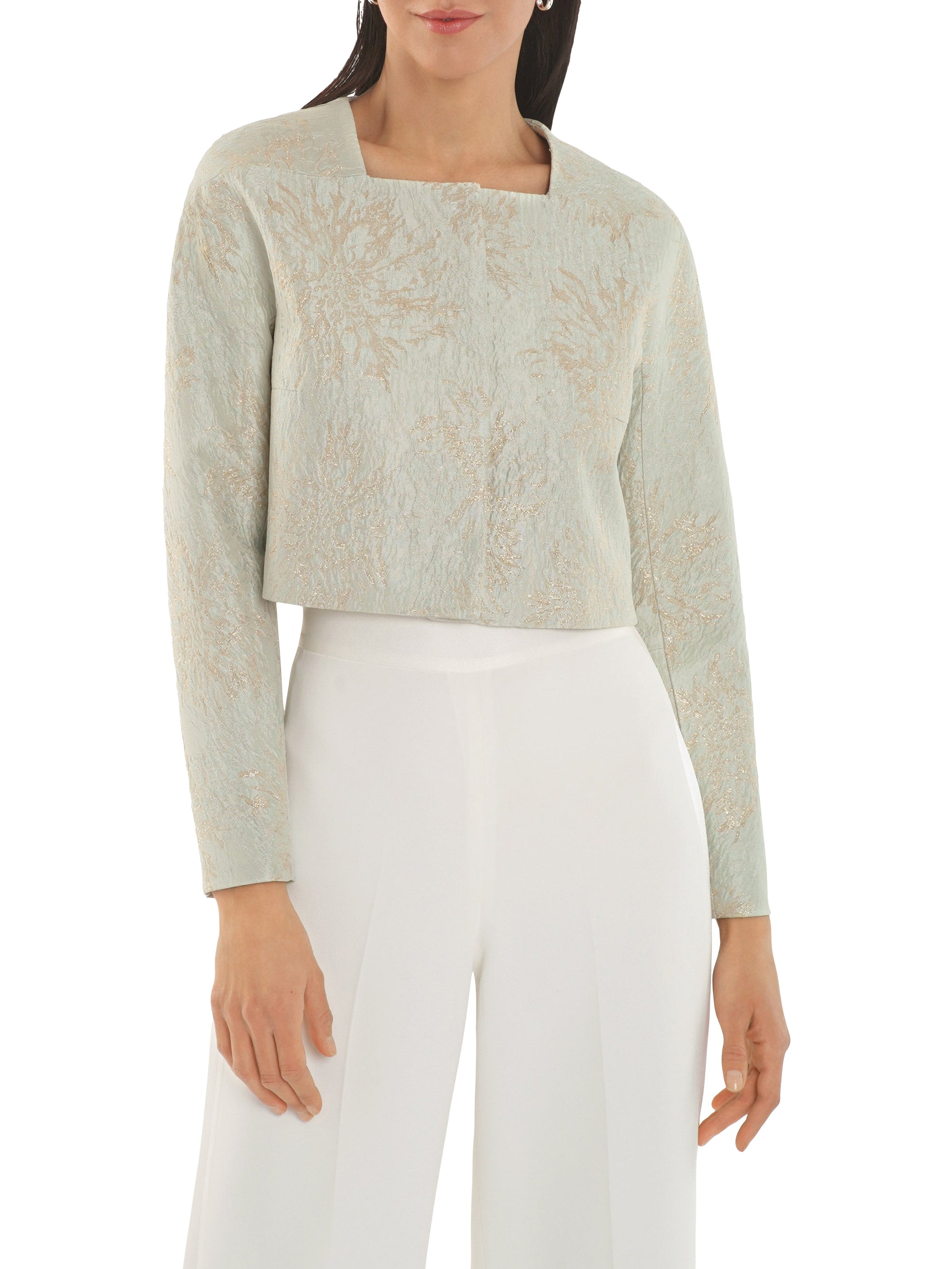 Veste structurée à col carré - Vert pale