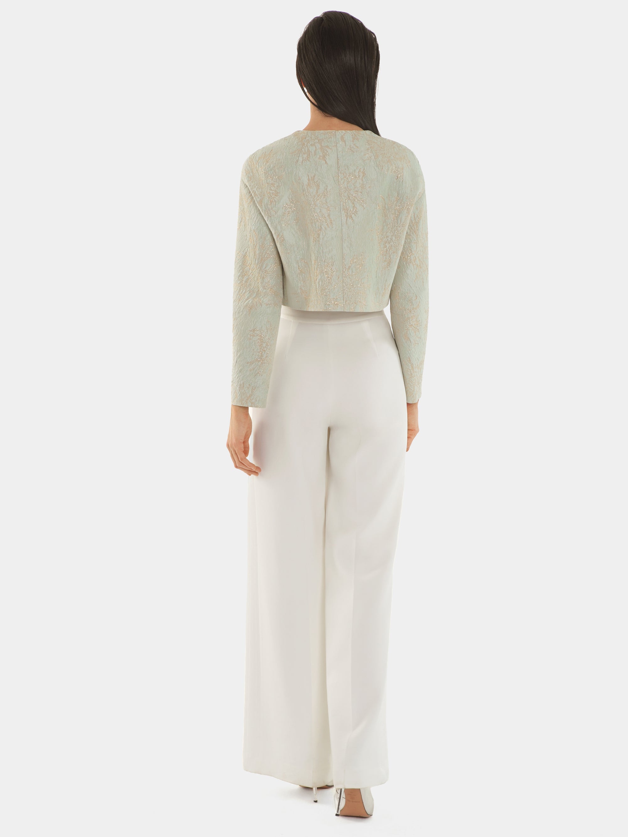 Veste structurée à col carré - Vert pale