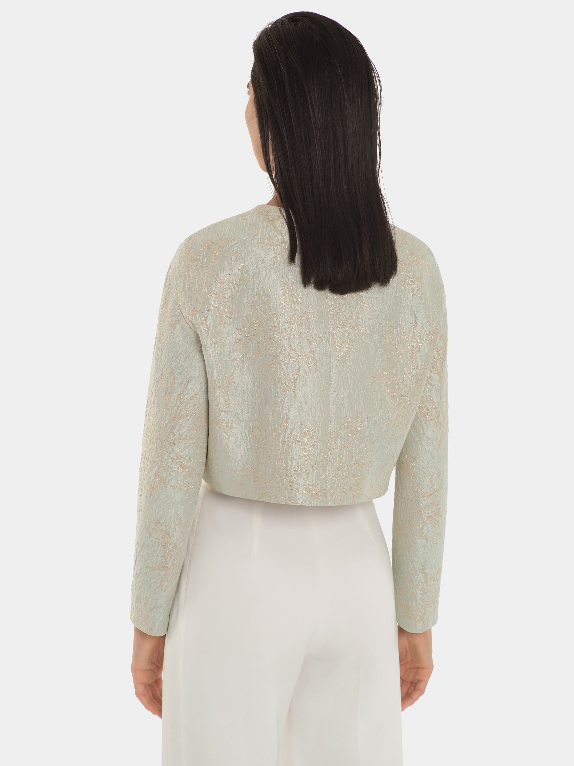 Veste structurée à col carré - Vert pale