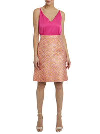 Jupe taille haute texturée - Multicolore