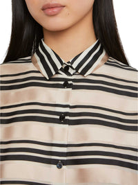Chemise à manches longues - Beige & noir