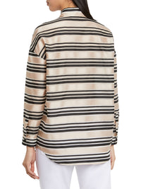 Chemise à manches longues - Beige & noir