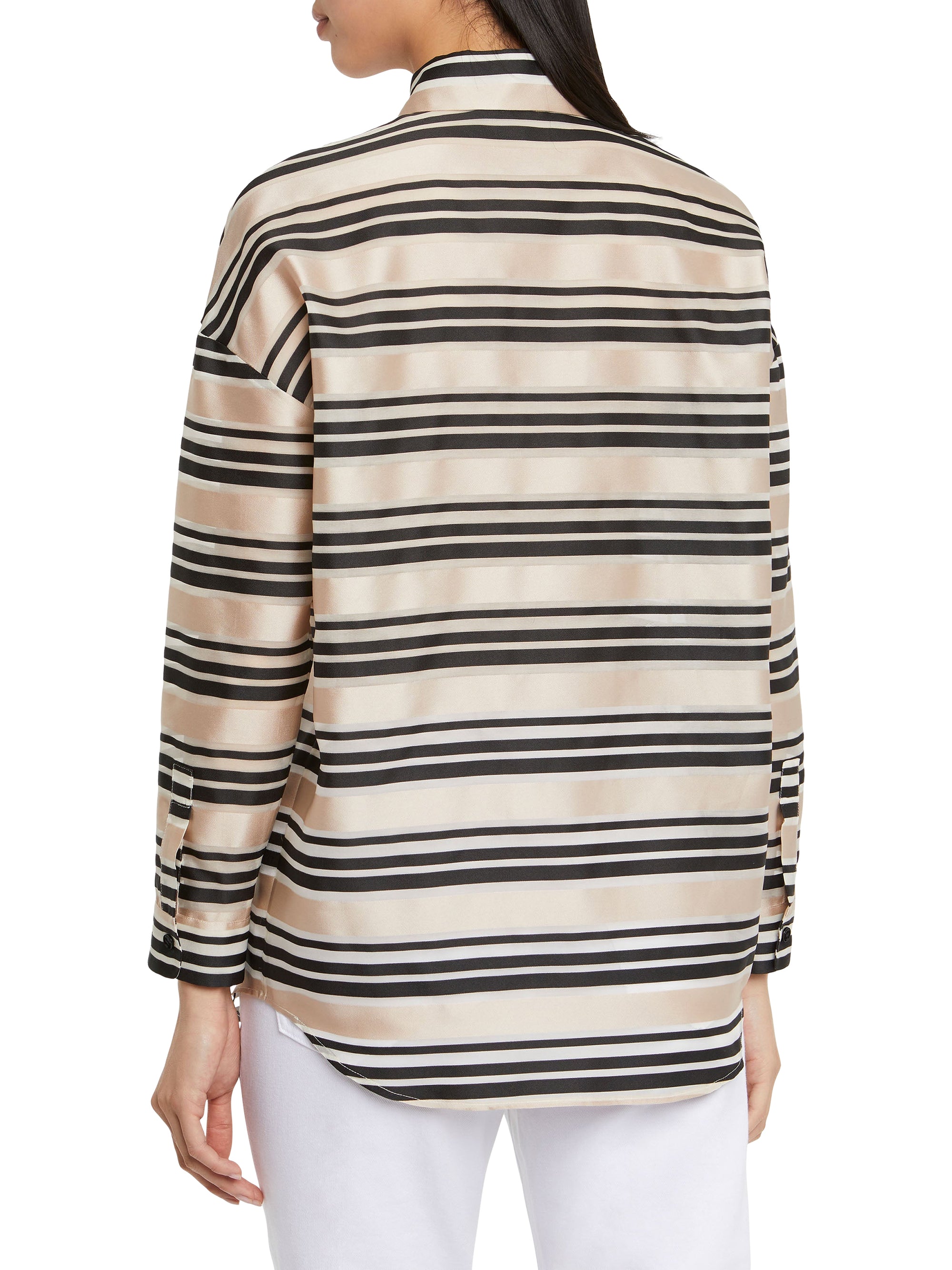 Chemise à manches longues - Beige & noir