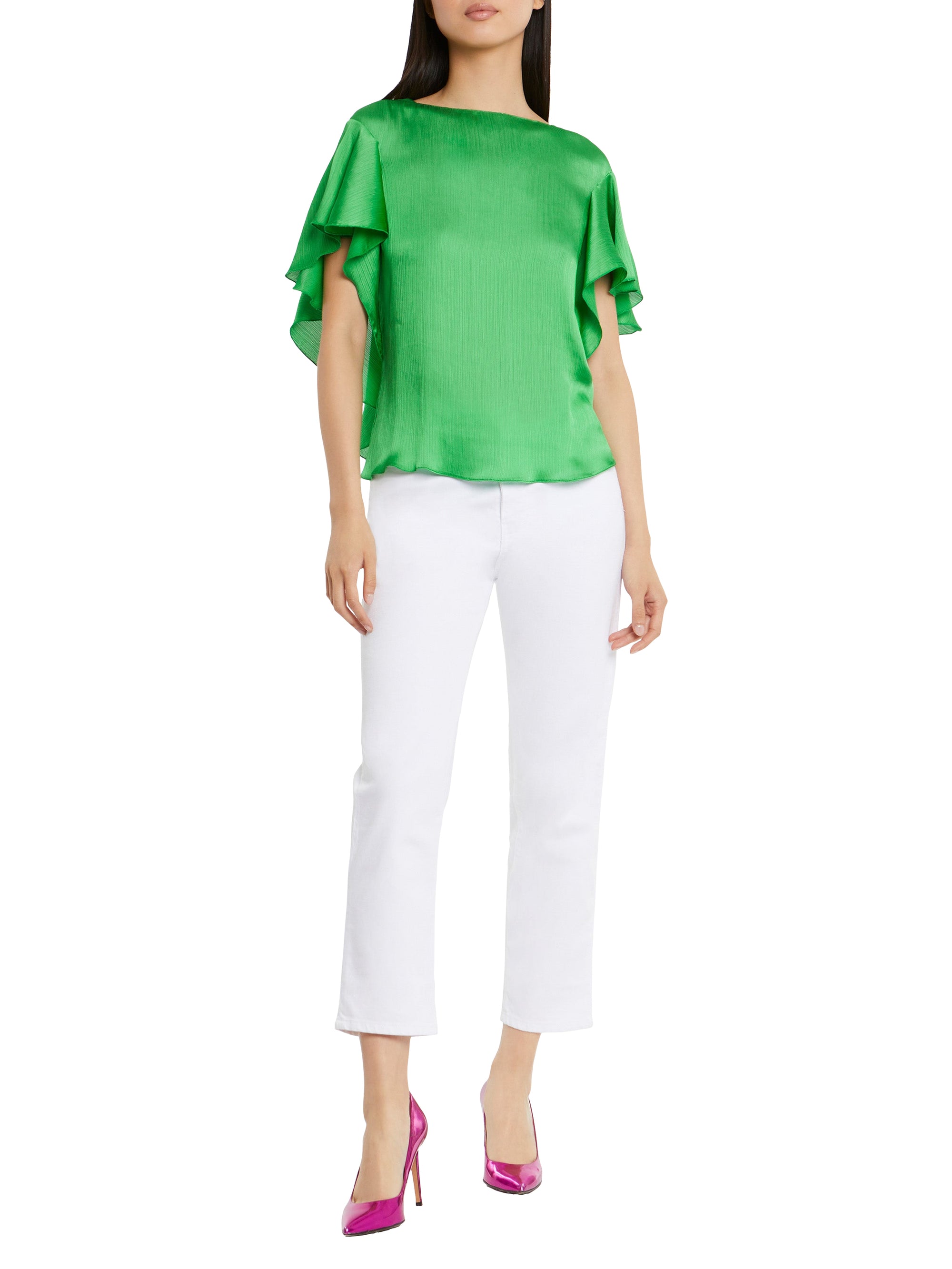 Blouse with butterfly sleeves - Green