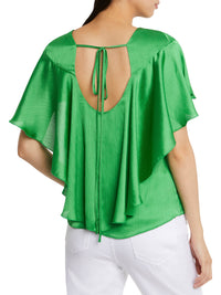 Blouse with butterfly sleeves - Green