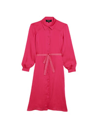Mid-length dress in flowing crepe - Shocking Pink
