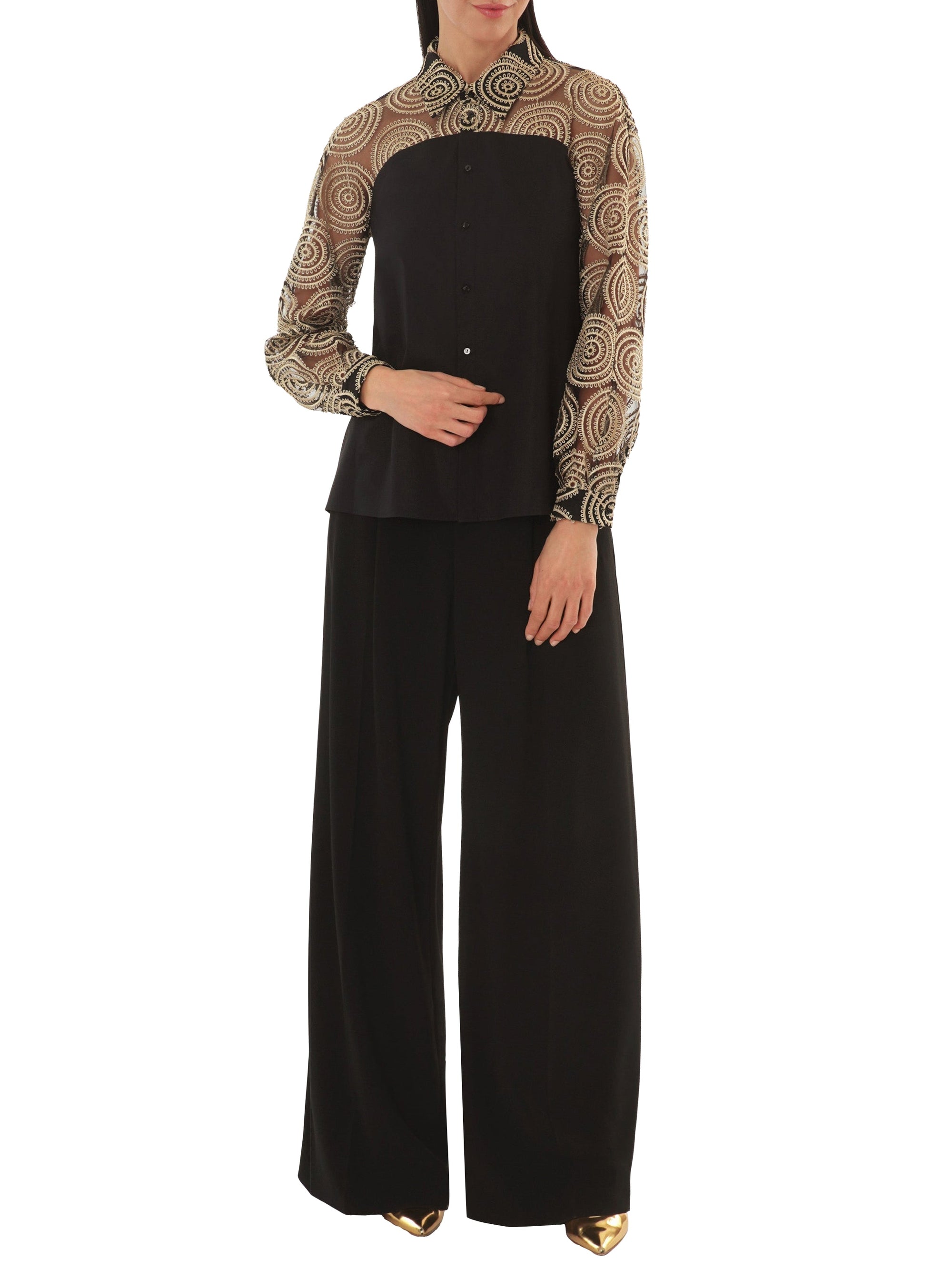 NOIR / GOLD CHEMISE ML