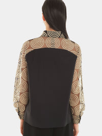 Chemise à manches longues - Noir & dore