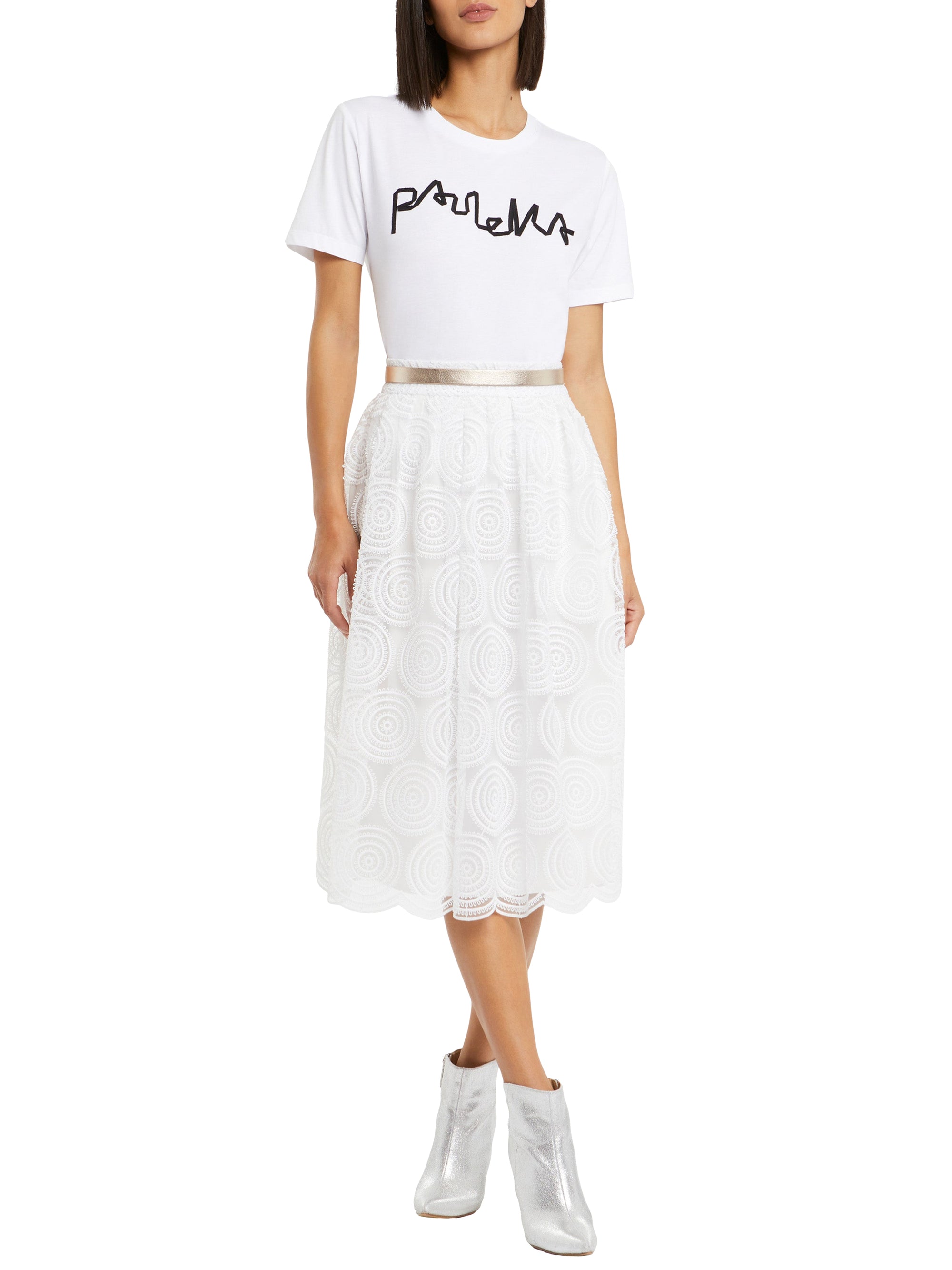 Jupe midi en tulle - Blanc cassé