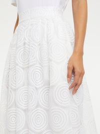 Jupe midi en tulle - Blanc cassé