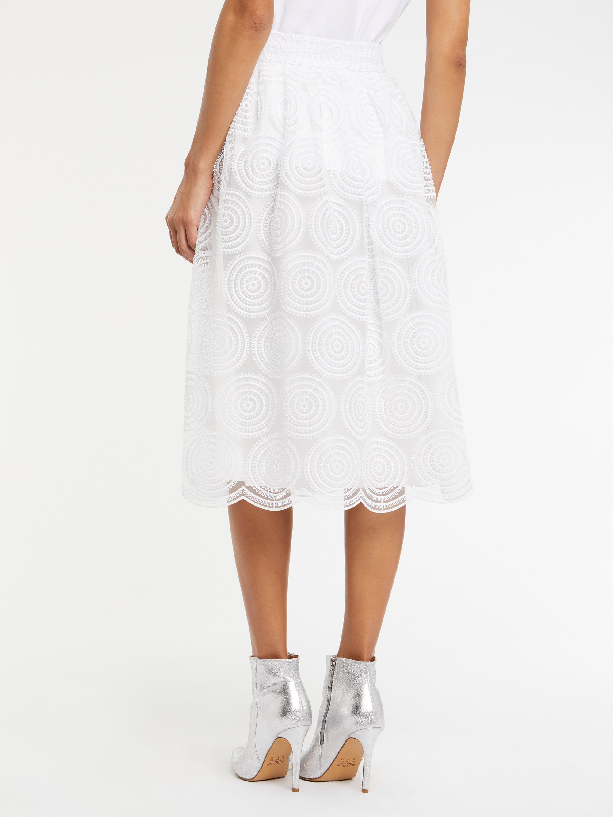 Jupe midi en tulle - Blanc cassé