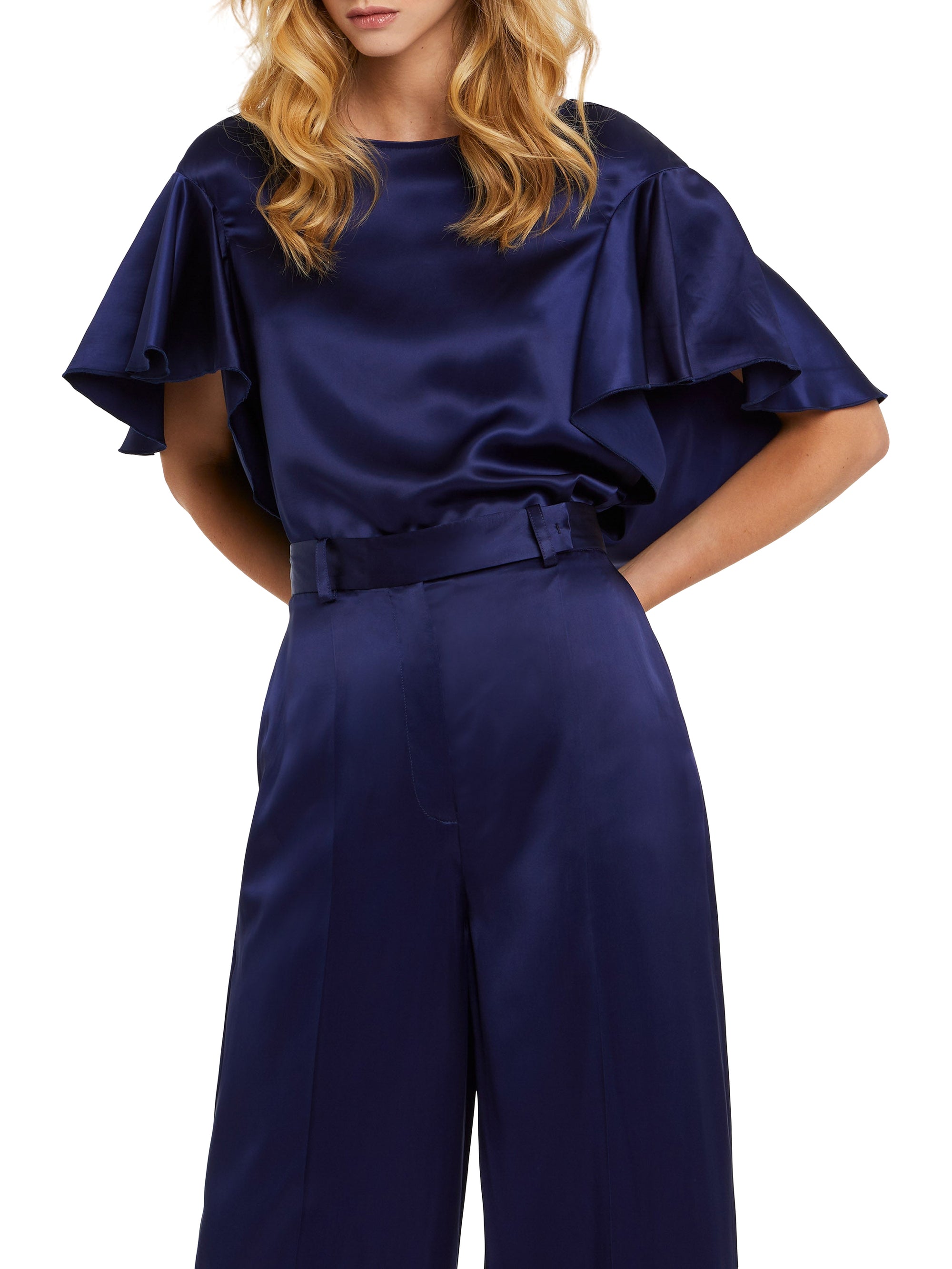 Blouse à manches papillon - Indigo