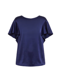 Blouse à manches papillon - Indigo