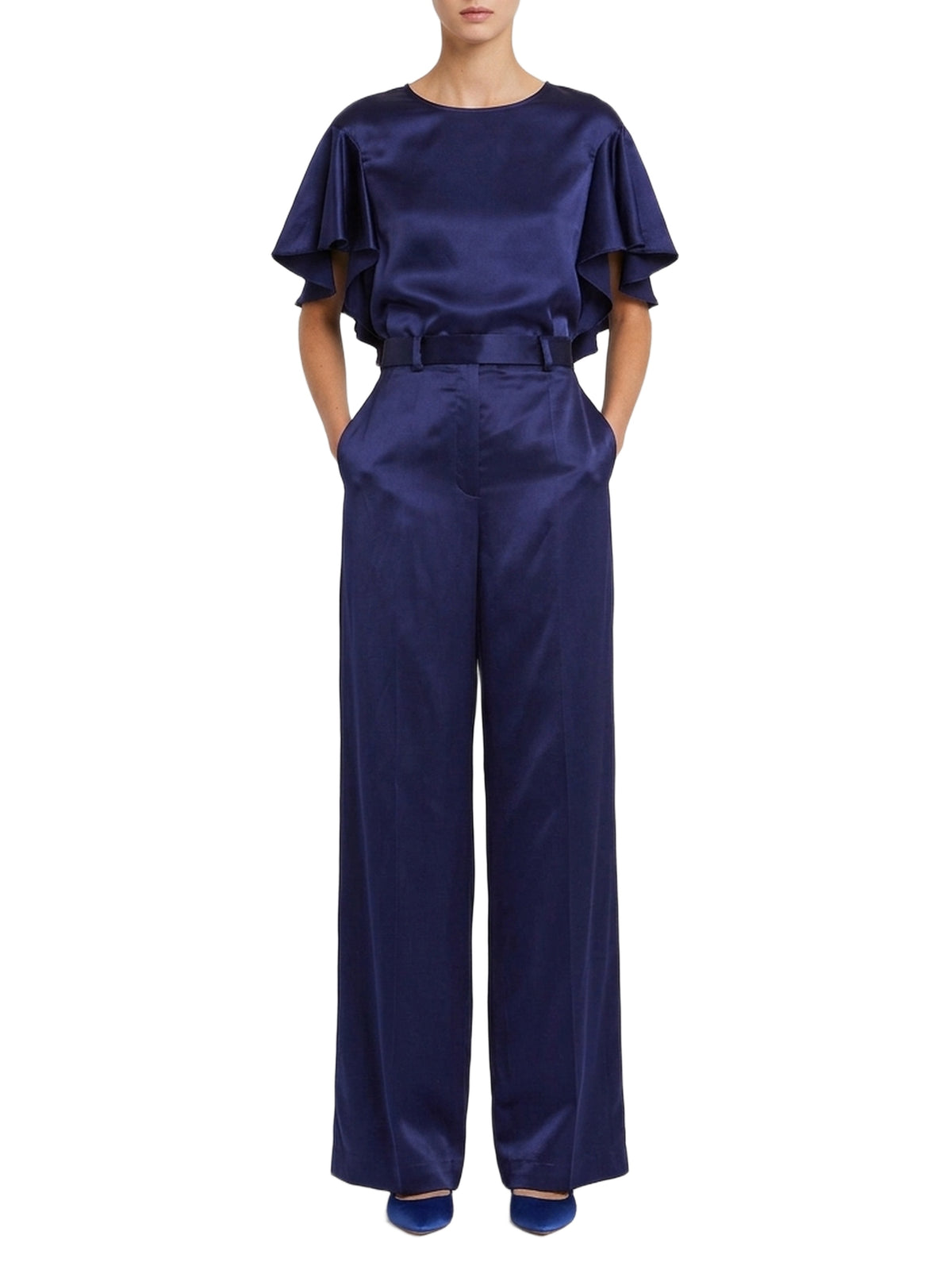 Blouse à manches papillon - Indigo