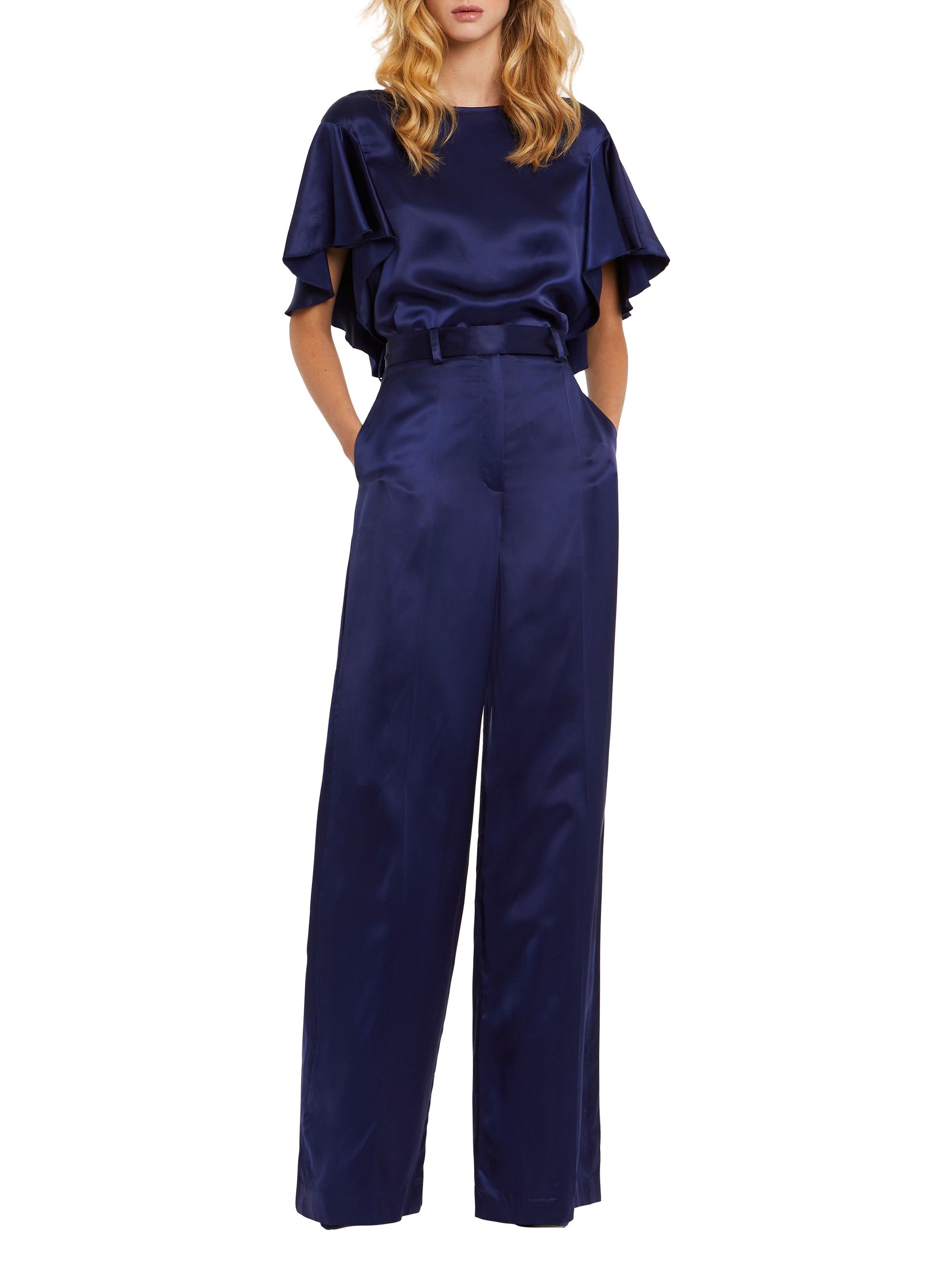 Blouse à manches papillon - Indigo