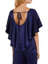 Blouse à manches papillon - Indigo