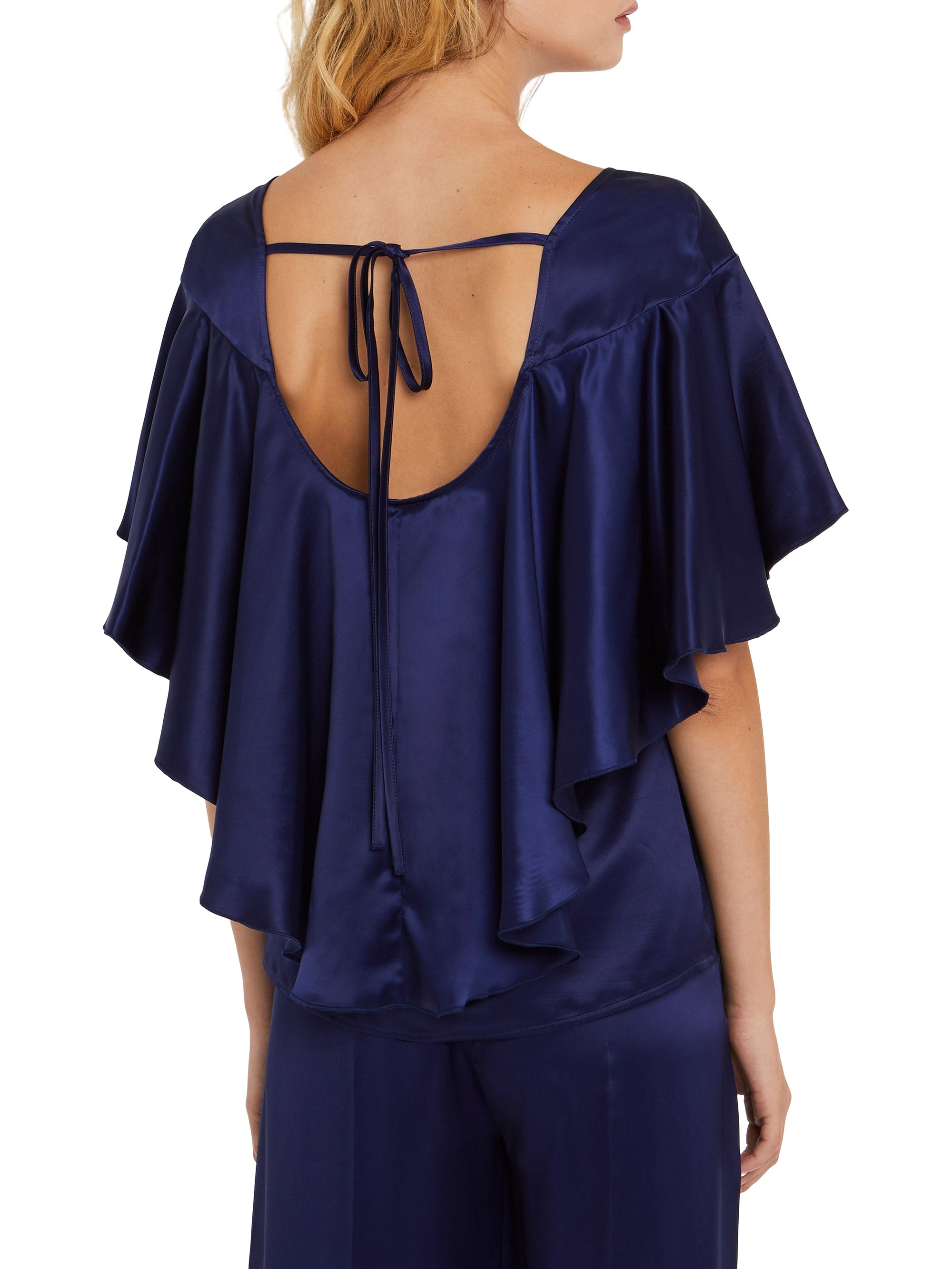 Blouse à manches papillon - Indigo