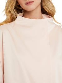 Manteau ceinturé en satin - Beige rose
