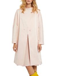 Manteau ceinturé en satin - Beige rose