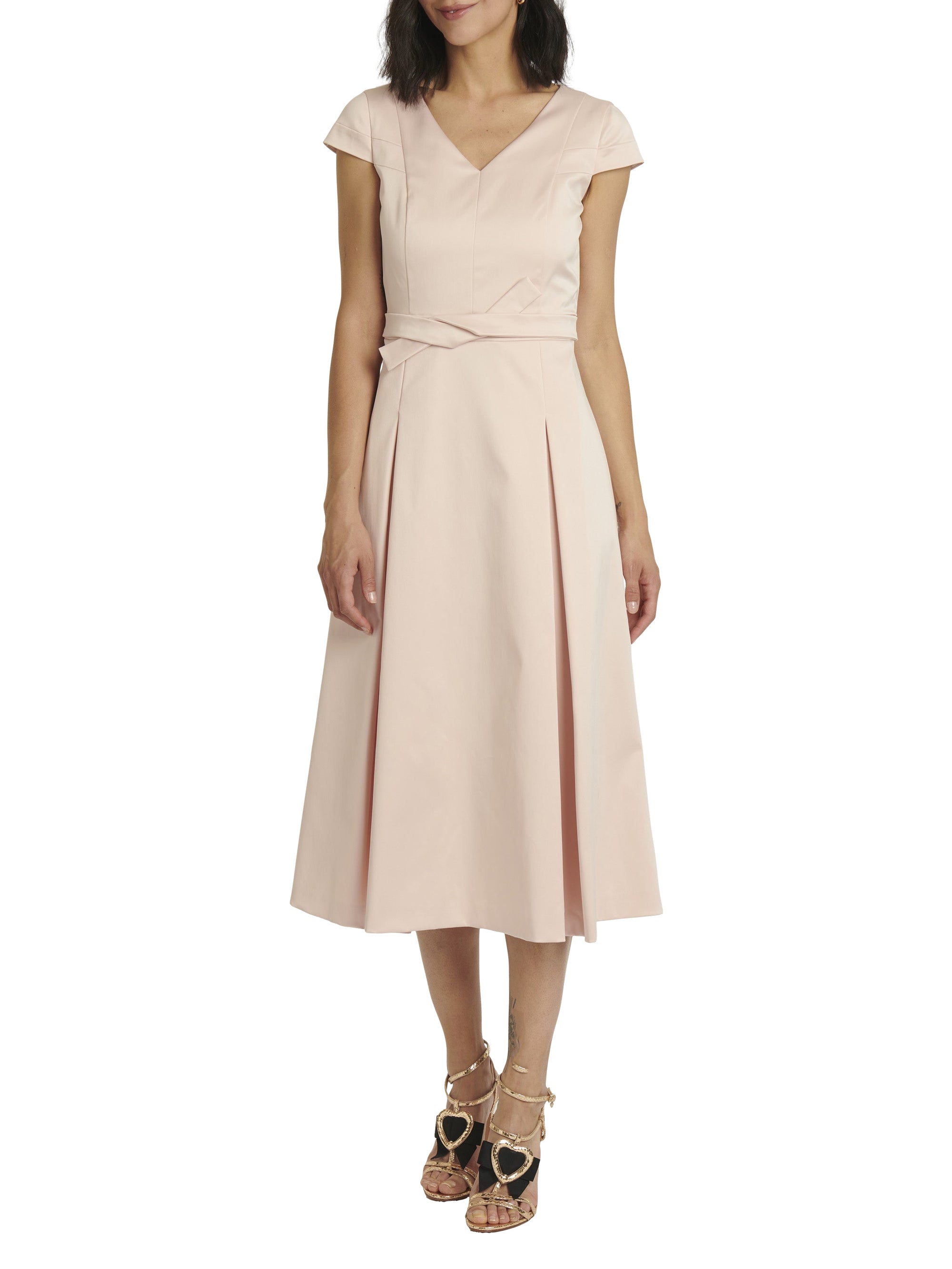 Robe à manches courtes - Beige rose