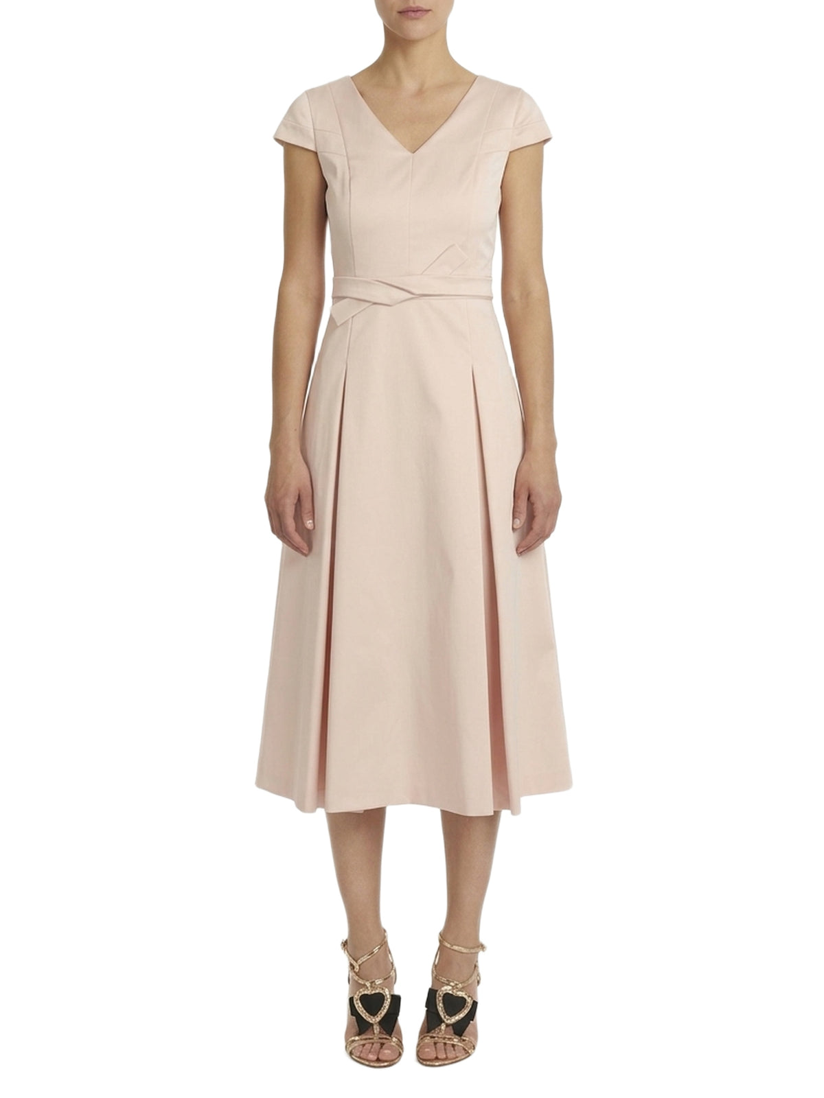 V-neck dress with short sleeves - Dragée
