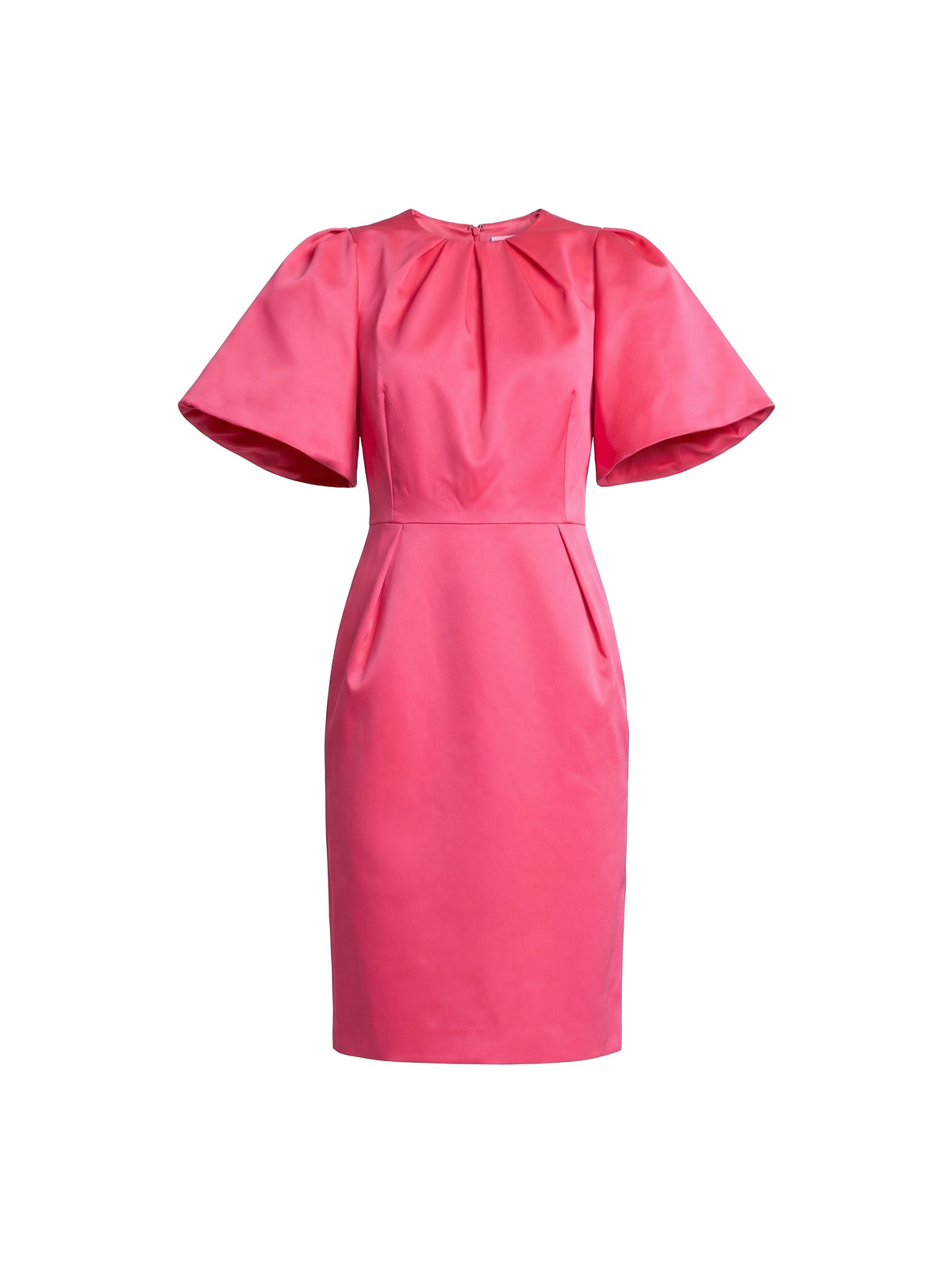 Short fitted satin dress - Shocking Pink
