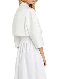 Veste à manches 3/4 en satin - Blanc cassé
