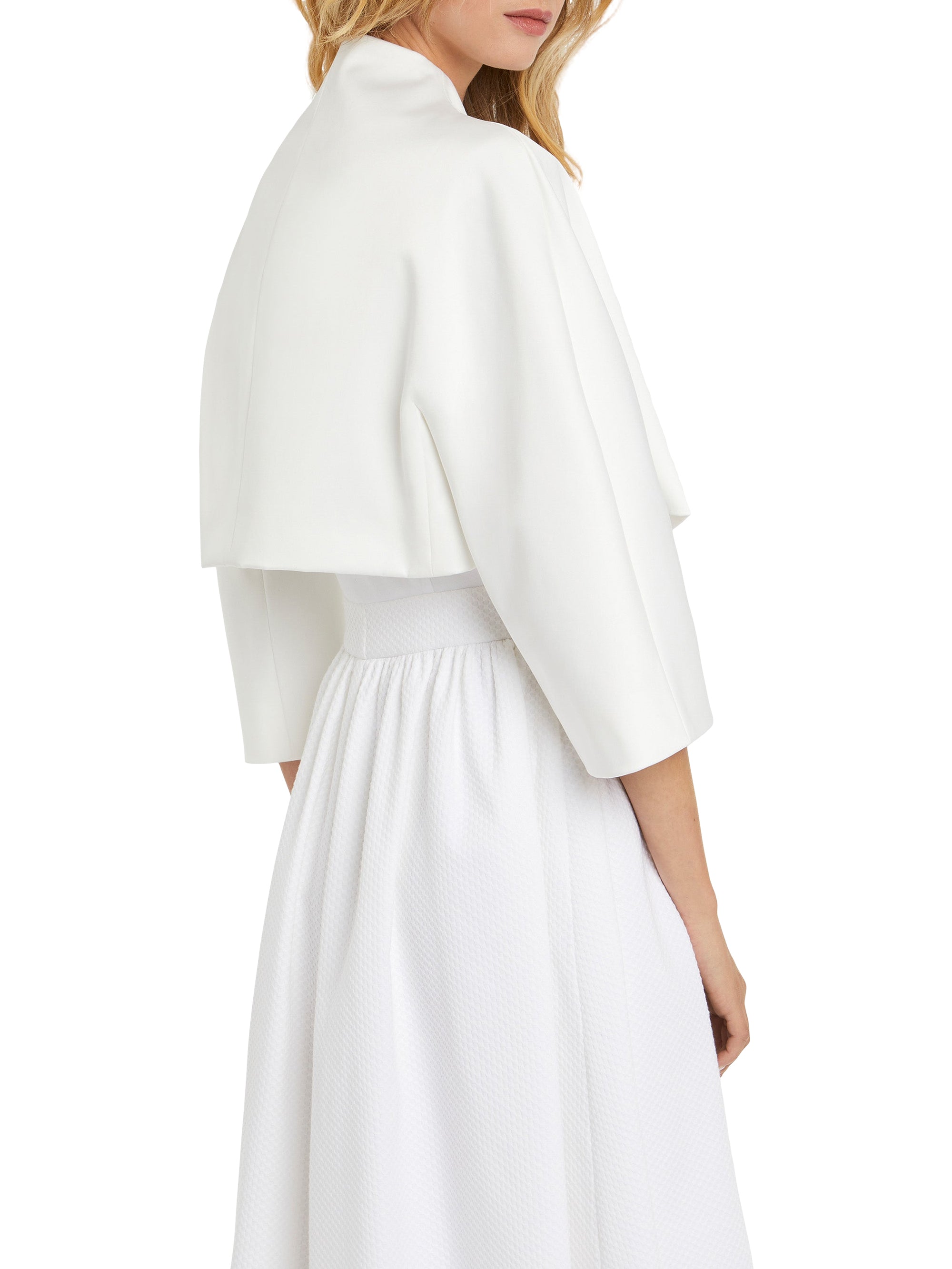 Veste à manches 3/4 en satin - Blanc cassé