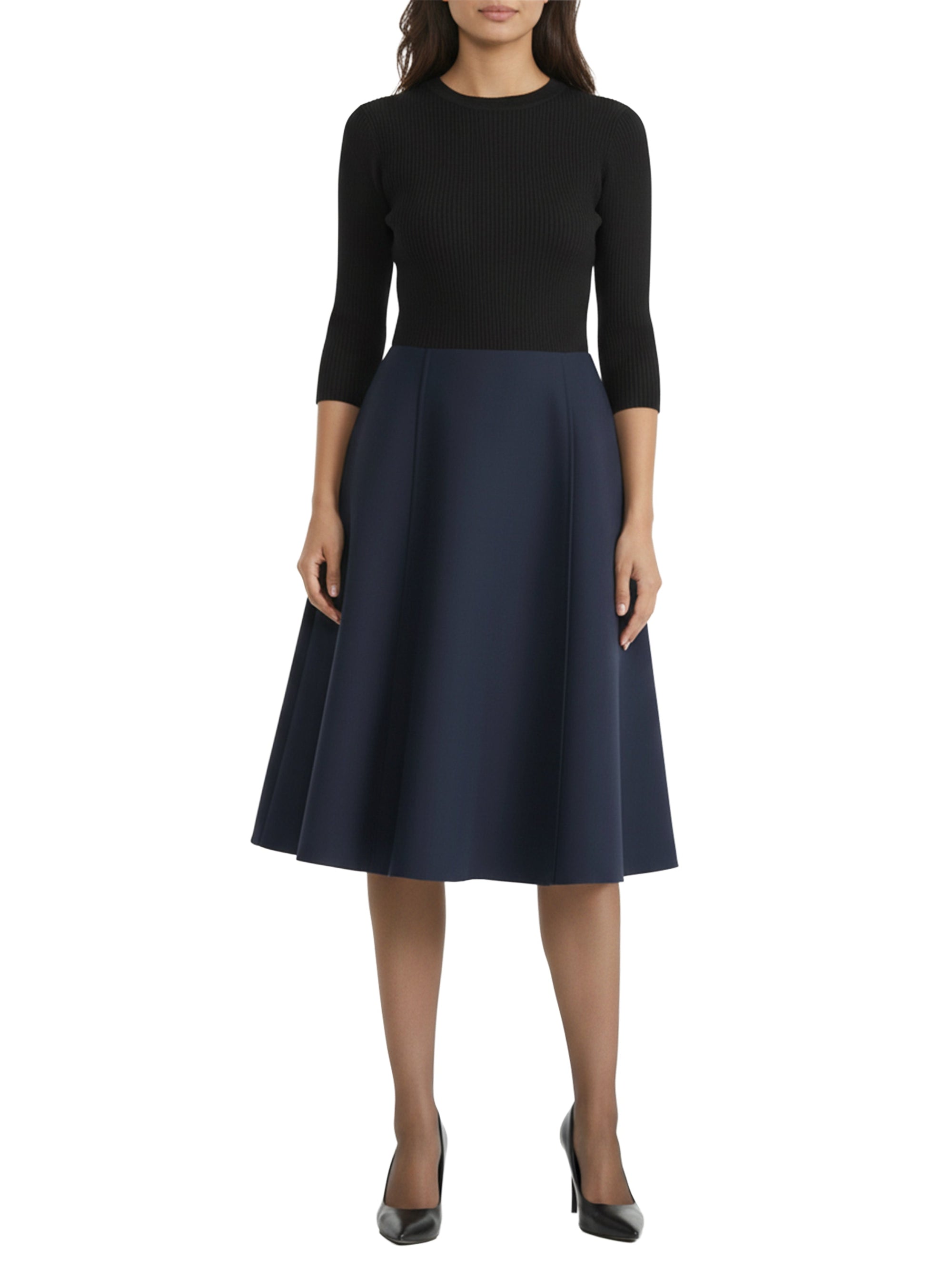 NOIR / MARINE ROBE