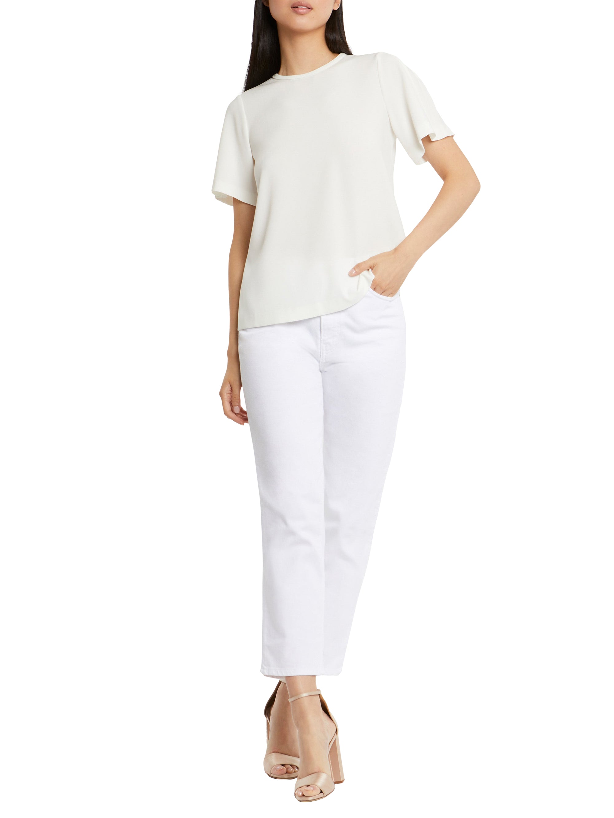 Short-sleeved blouse - Off-white