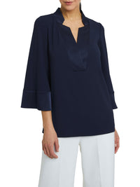 3/4-sleeve blouse - Navy blue