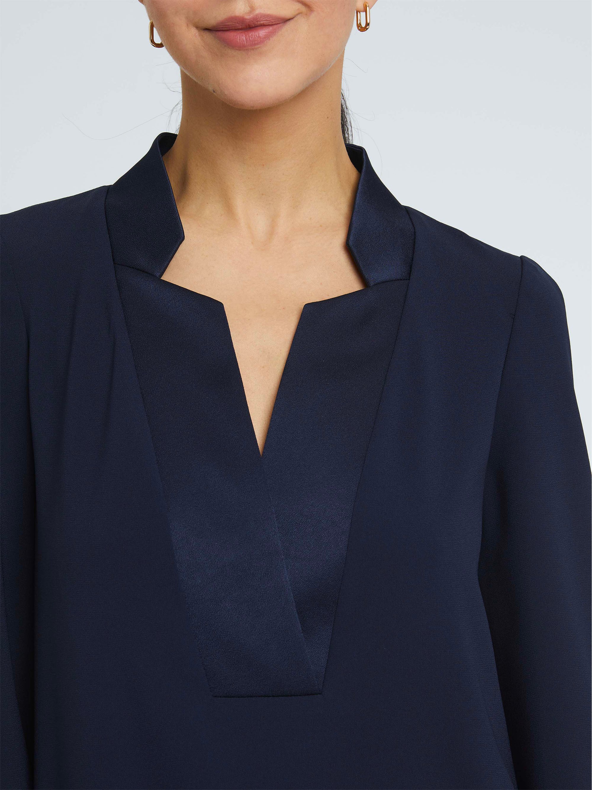 3/4-sleeve blouse - Navy blue