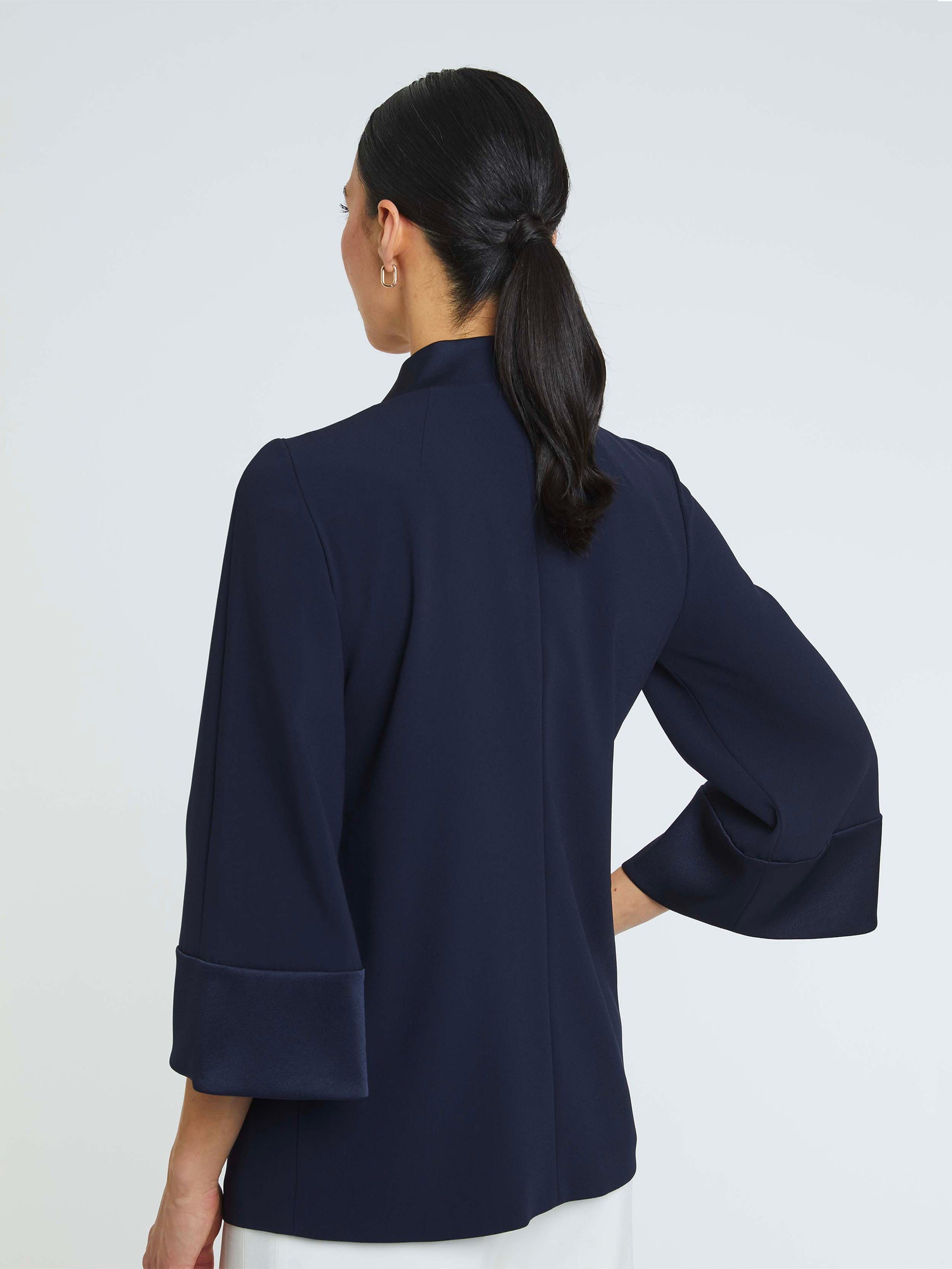 3/4-sleeve blouse - Navy blue