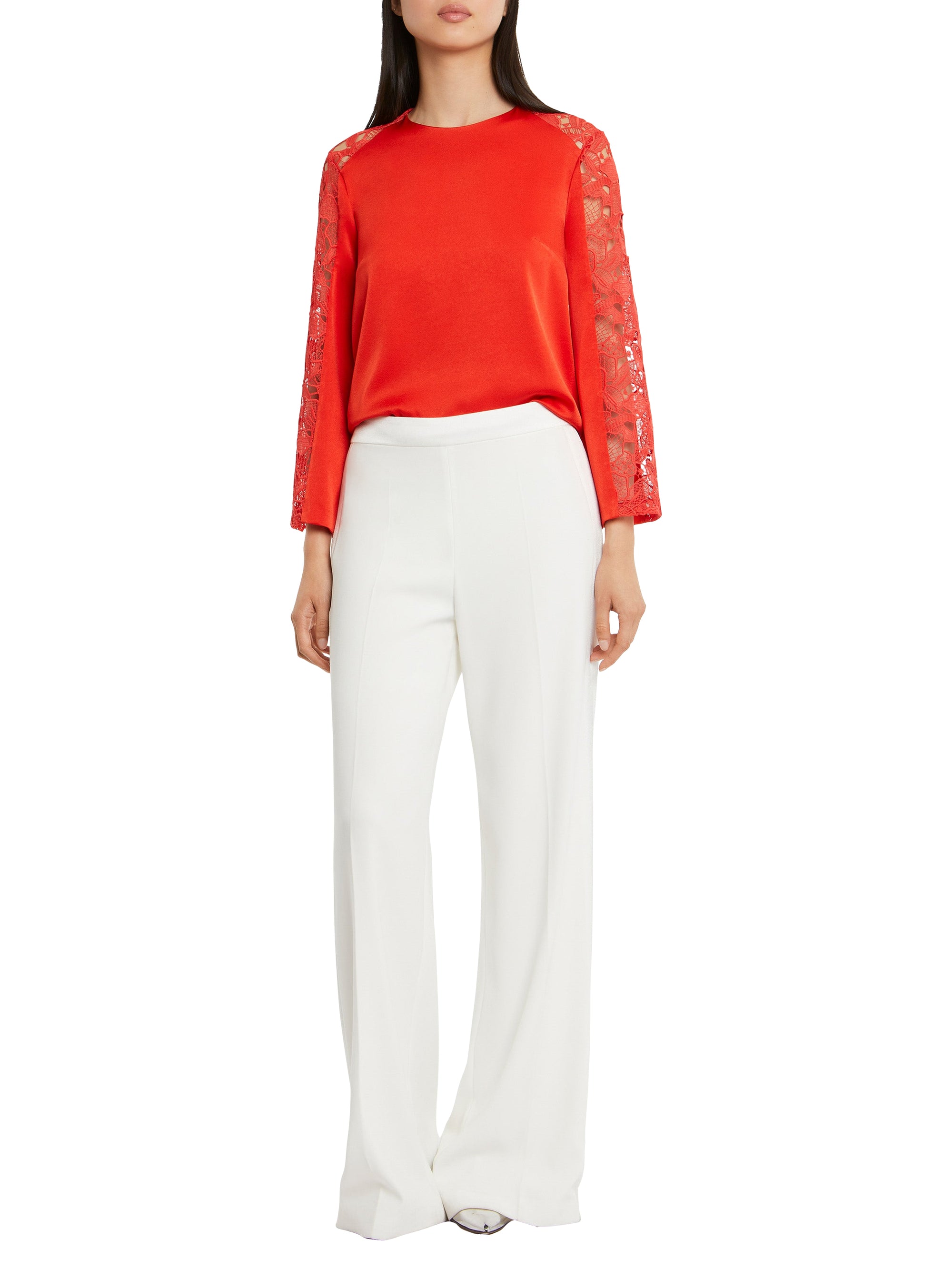 Blouse à manches longues - Rouge orange