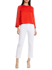 Blouse à manches longues - Rouge orange