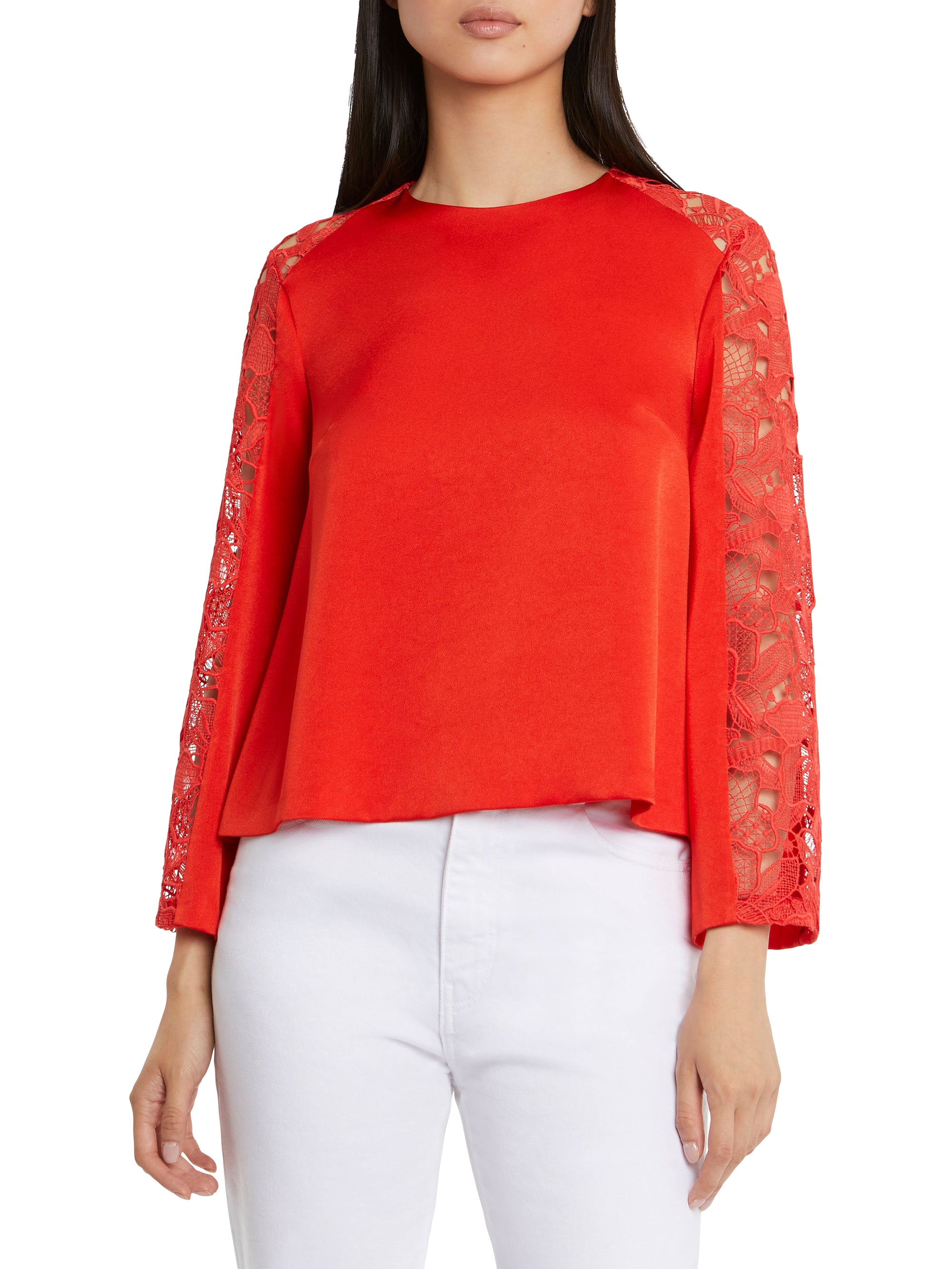 Blouse à manches longues - Rouge orange