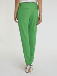 Straight-leg trousers with clips - Green